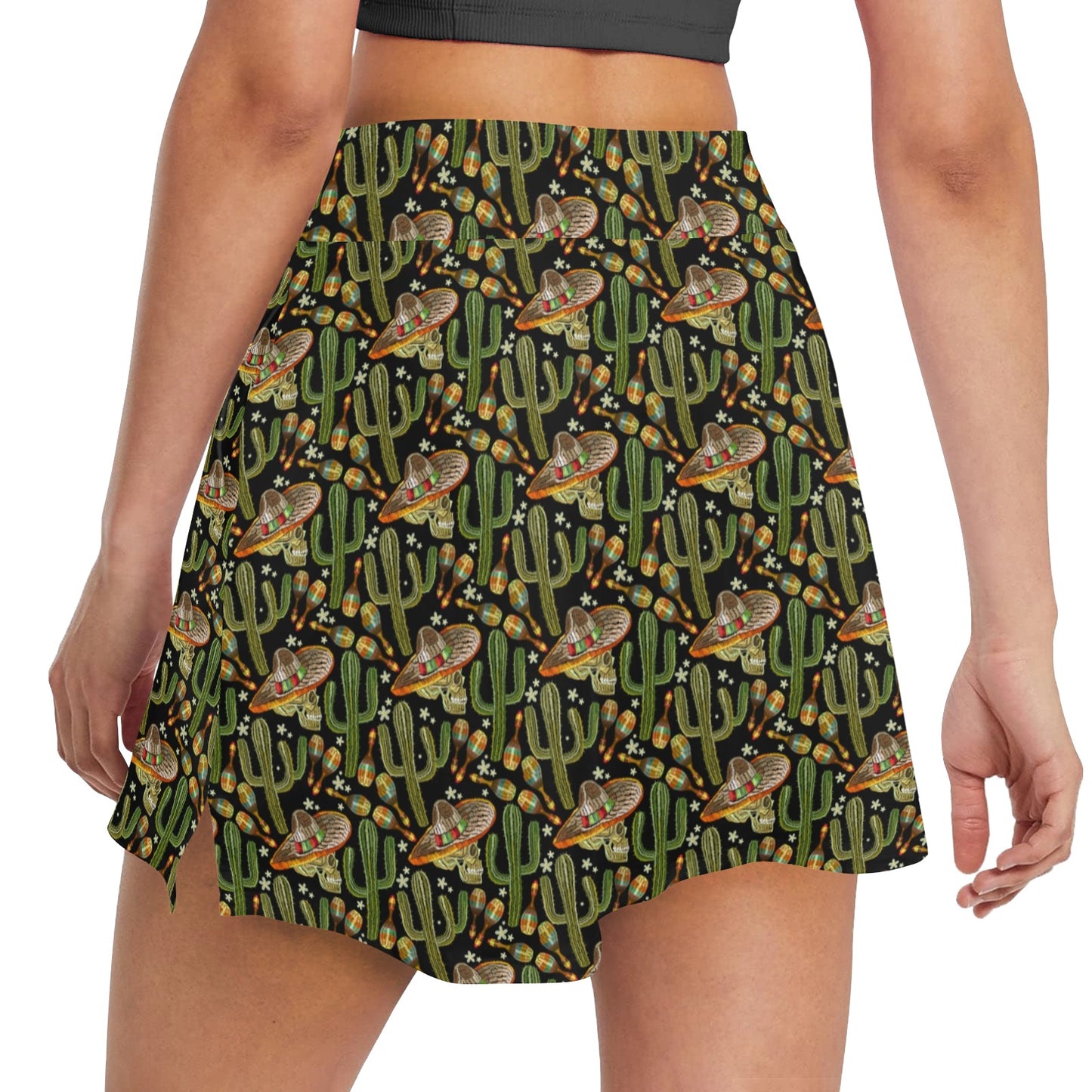 Western Style Print 17" Golf & Pickleball Skort with Pockets