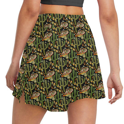Western Style Print 17" Golf & Pickleball Skort with Pockets