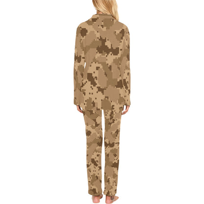 ACU Desert Digital Pattern Print Design 01 Women's Long Pajama Set