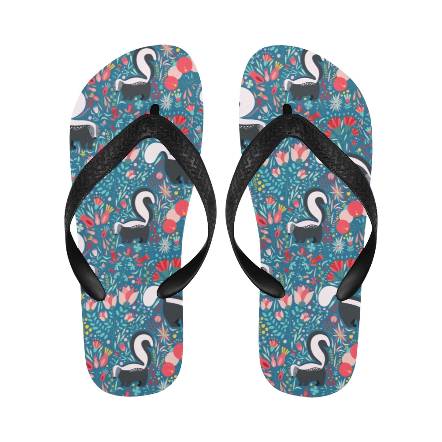 Skunk Print Design LKS302 Flip Flops