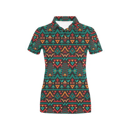 Aztec Pattern Print Design 04 Women's Polo Shirt