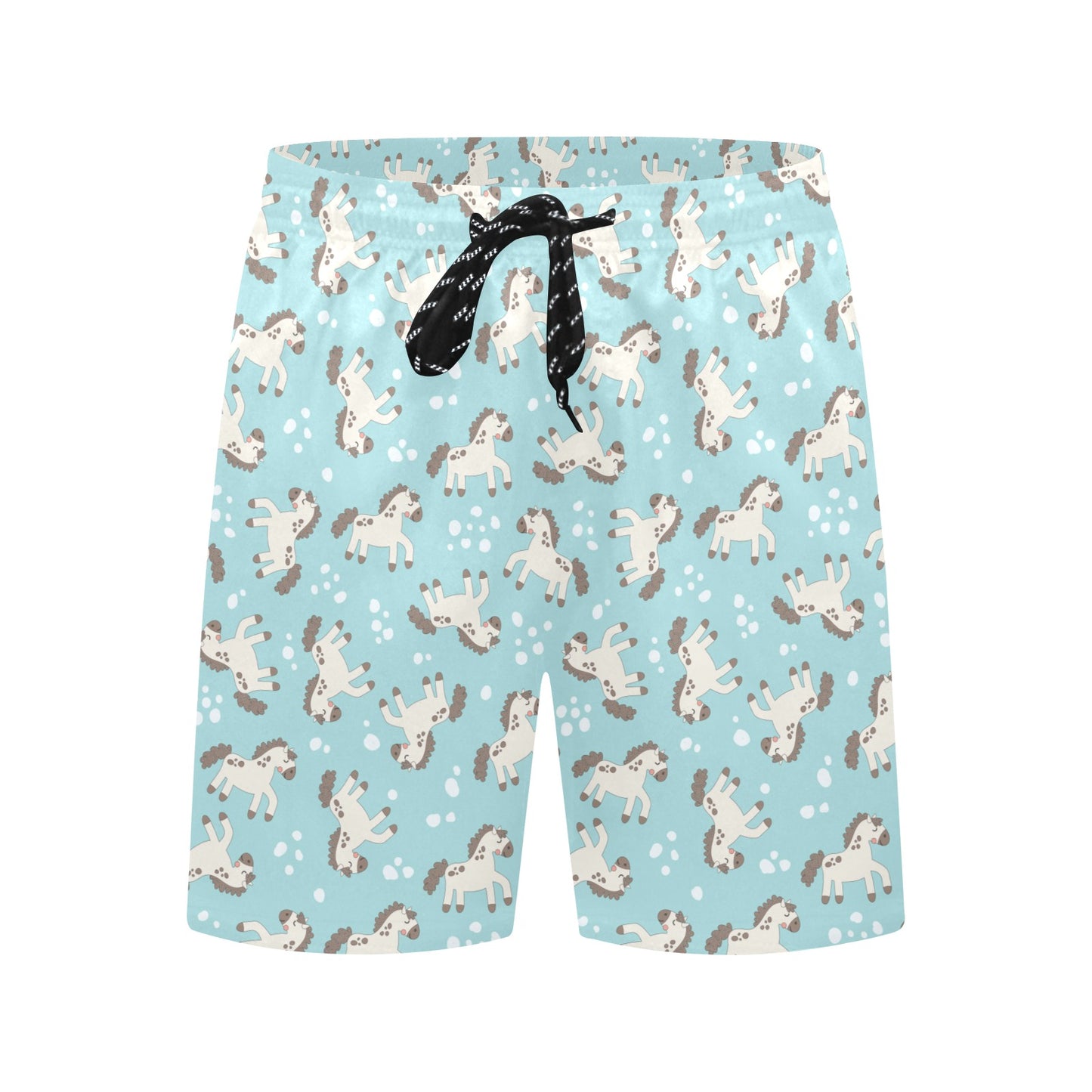 Horse Cute Print Design LKS306 Men's Swim Trunks Beach Shorts