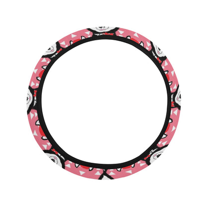 Siberian Huskies Christmas Themed Print Design LKS302 Steering Wheel Cover with Elastic Edge