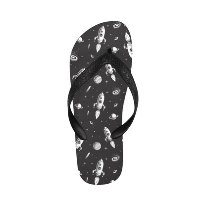 Space Rocket Print Design LKS303 Flip Flops