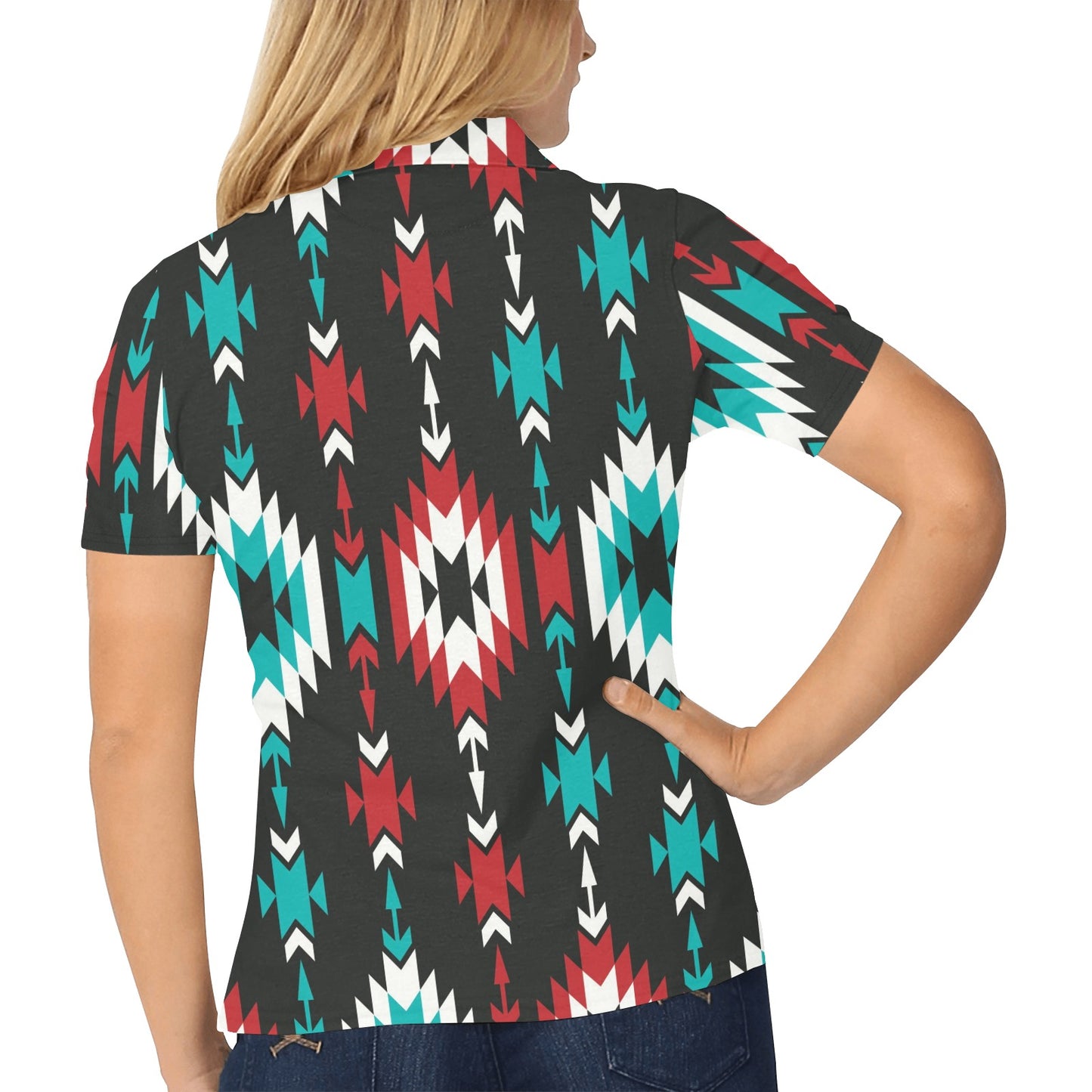 Native Pattern Print Design A08 Women's Polo Shirt