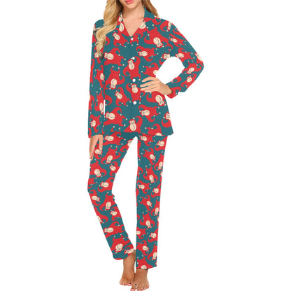 Chimpanzee Pattern Print Design 04 Women's Long Pajama Set
