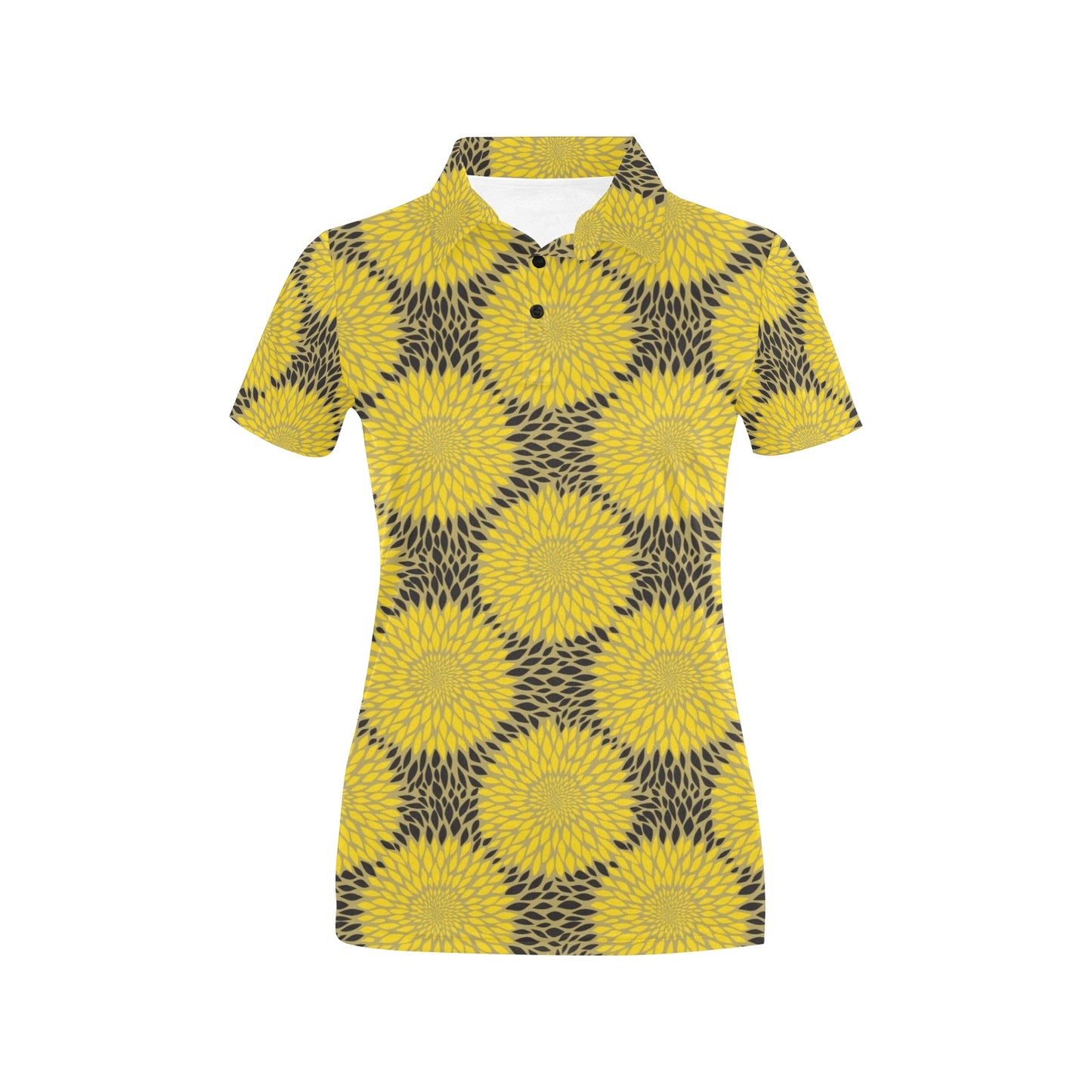 Sunflower Pattern Print Design SF06 Women's Polo Shirt