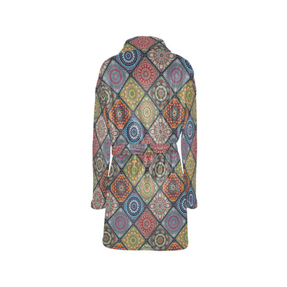 Bohemian Pattern Print Design 05 Women's Fleece Robe