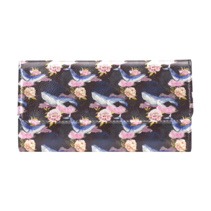 Blue Whale Print Design LKS401 Women's Trifold Wallet