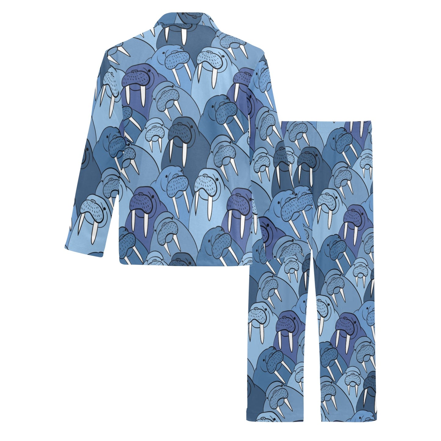 Walrus Pattern Print Design 01 Men's Long Pajama Set