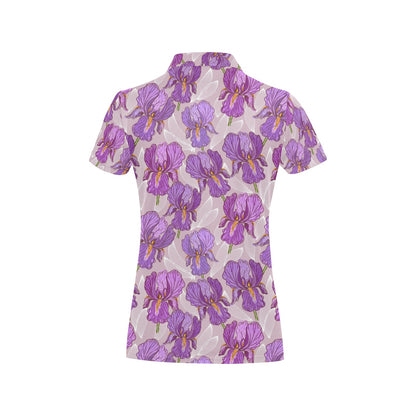 Iris Pattern Print Design IR05 Women's Polo Shirt