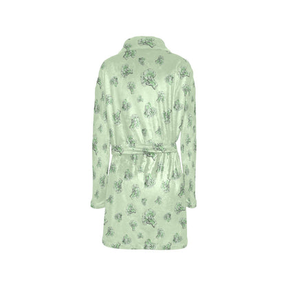 Broccoli Pattern Print Design 05 Women's Fleece Robe