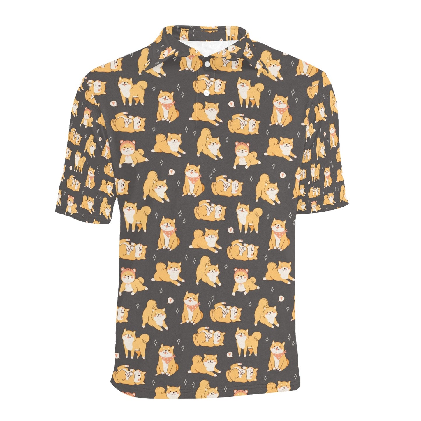 Shiba Inu Print Design LKS309 Men Polo Shirt