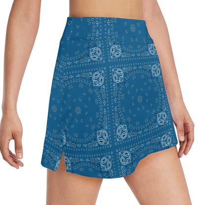 Bandana Blue Print Design LKS301 17" Golf & Pickleball Skort with Pockets