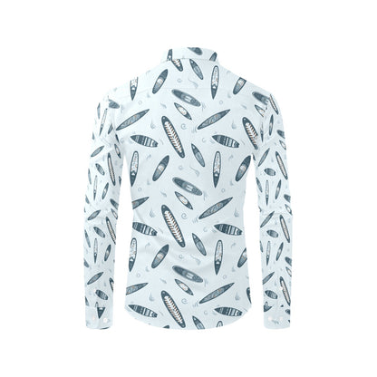 Surfboard Print Design LKS306 Men's Long Sleeve Dress Shirt