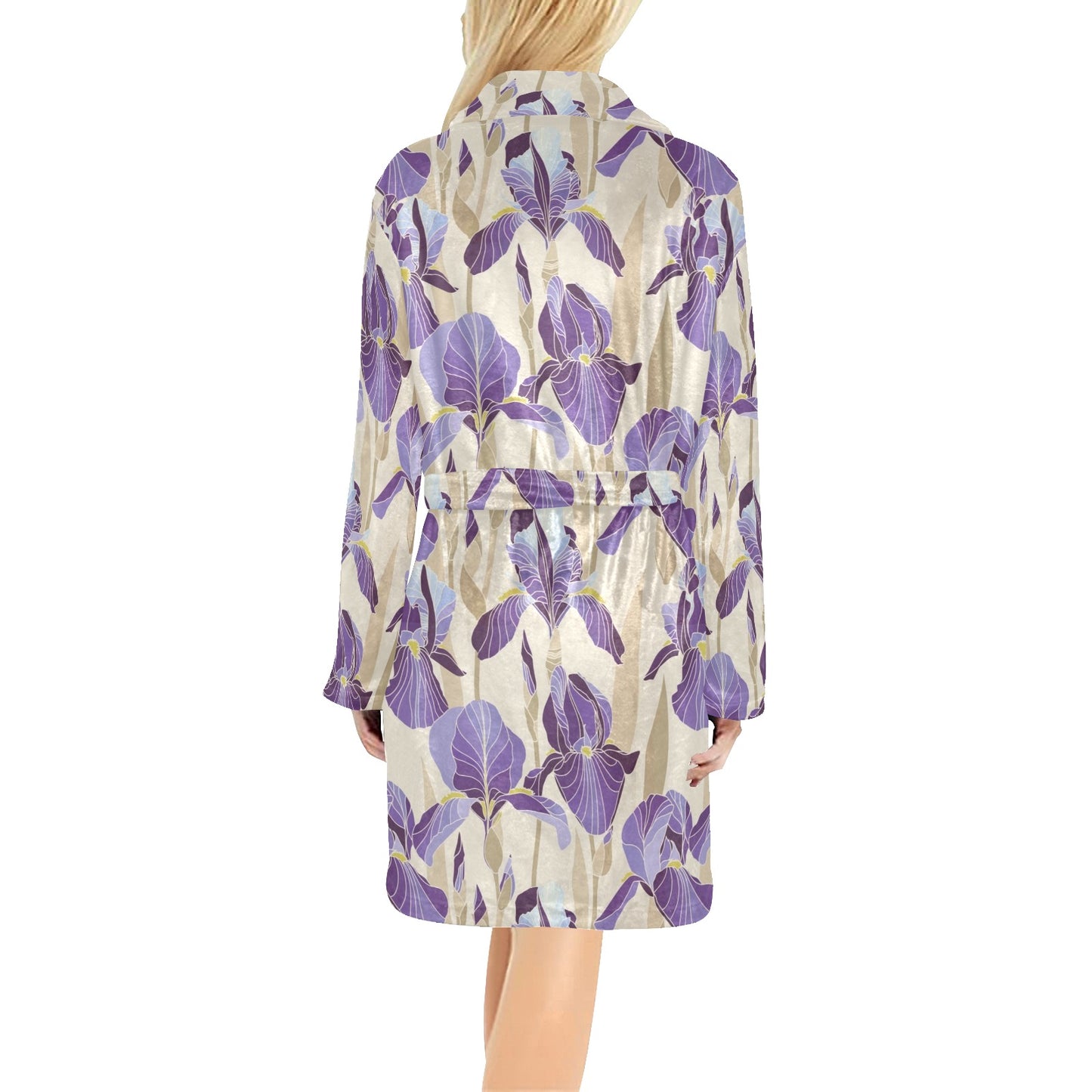 Iris Pattern Print Design IR02 Women's Fleece Robe