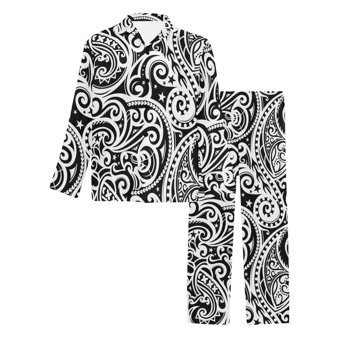 Polynesian Traditional Tribal Men's Long Pajama Set