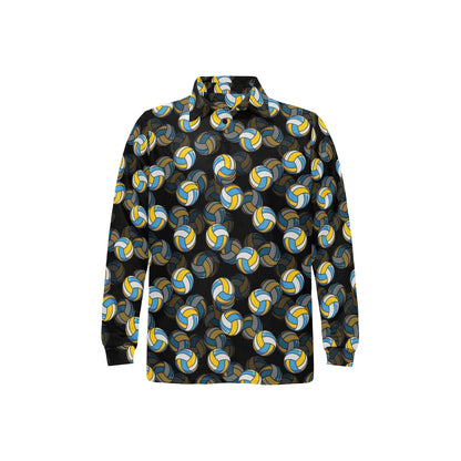 Volleyball Print Design LKS302 Long Sleeve Polo Shirt For Men's