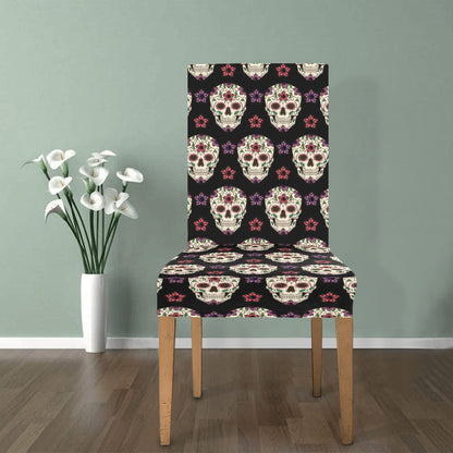 Sugar Skull Print Design LKS304 Dining Chair Slipcover