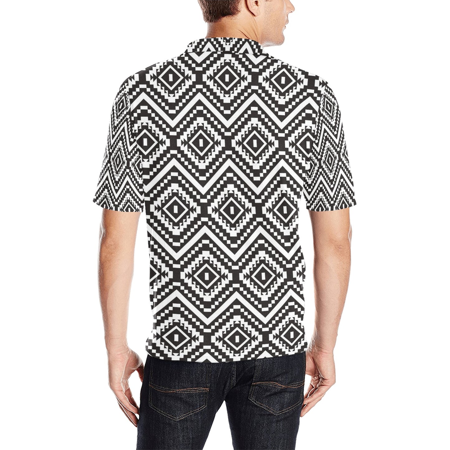 Tribal Pattern Print Design LKS303 Men Polo Shirt