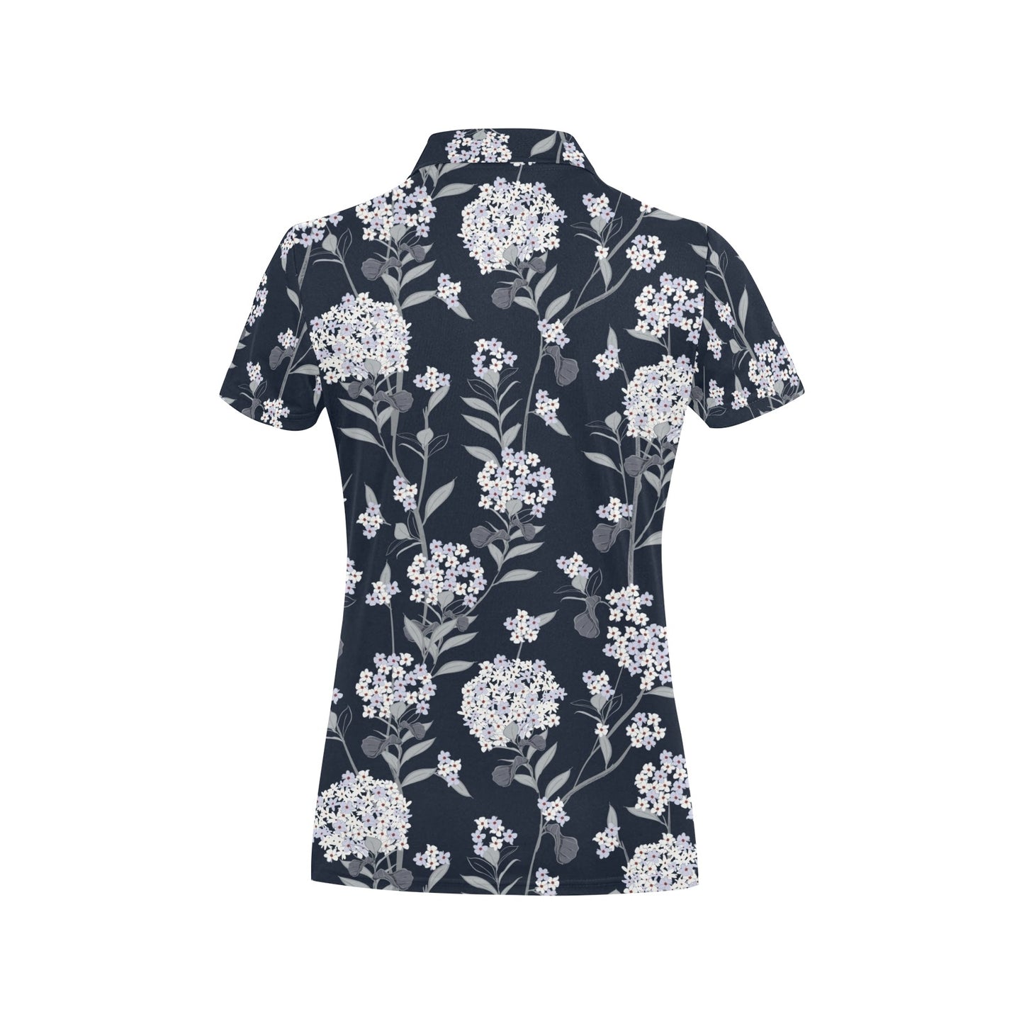 Hydrangea Pattern Print Design HD06 Women's Polo Shirt
