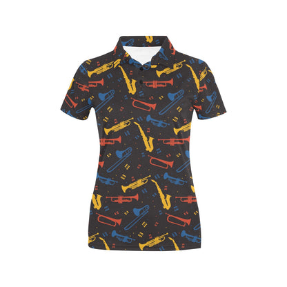 Saxophone Print Design LKS407 Women's Polo Shirt