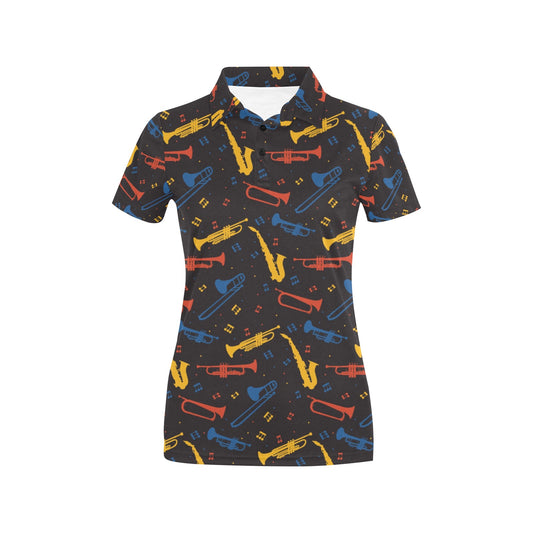 Saxophone Print Design LKS407 Women's Polo Shirt