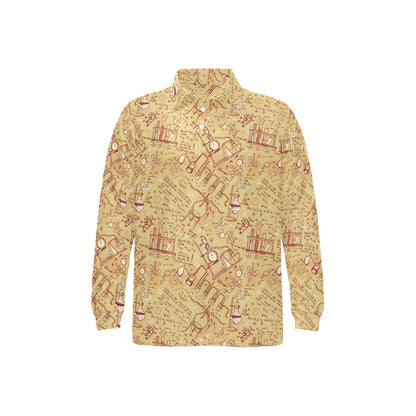 Chemical Pattern Print Design 01 Long Sleeve Polo Shirt For Men's