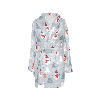 Snowman Print Design LKS302 Women's Fleece Robe