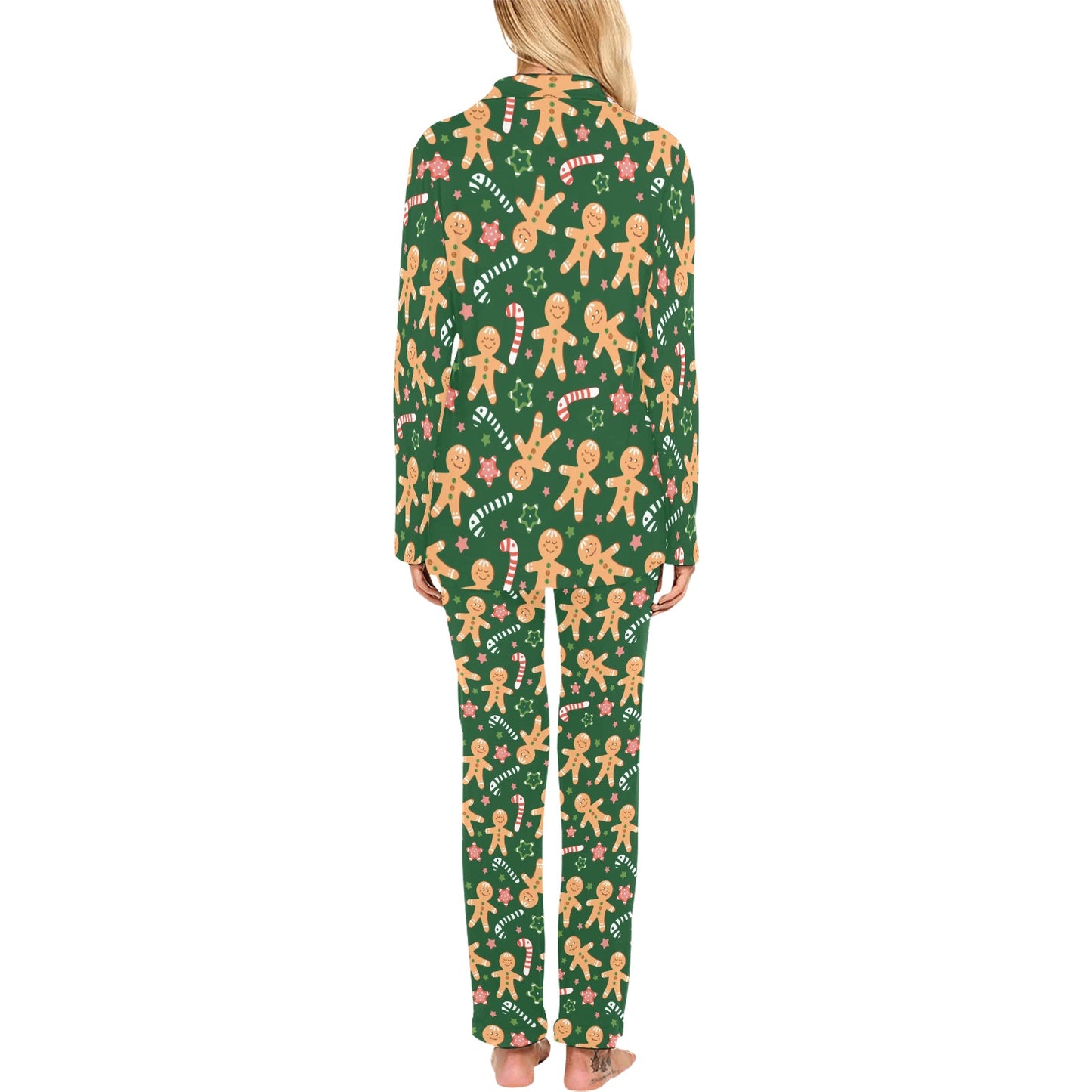 Gingerbread Pattern Print Design 04 Women's Long Pajama Set