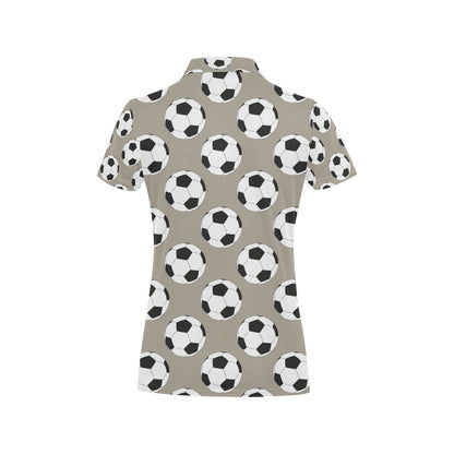 Soccer Ball Print Design LKS302 Women's Polo Shirt