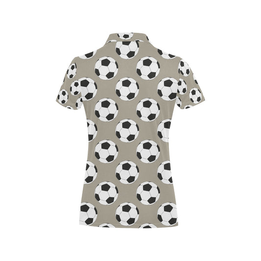 Soccer Ball Print Design LKS302 Women's Polo Shirt