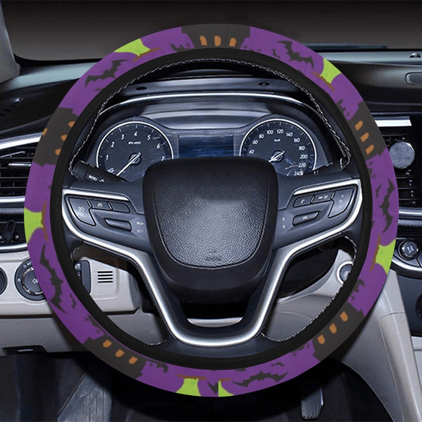 Halloween Print Design LKS403 Steering Wheel Cover with Elastic Edge