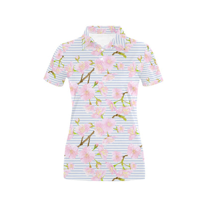 Pink Cherry Blossom Sakura Women's Polo Shirt