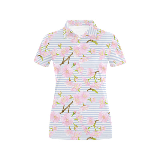 Pink Cherry Blossom Sakura Women's Polo Shirt