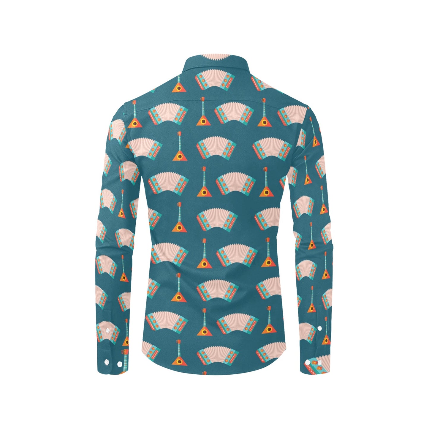 Accordion Print Design LKS402 Men's Long Sleeve Dress Shirt