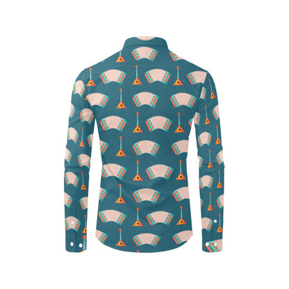Accordion Print Design LKS402 Men's Long Sleeve Dress Shirt