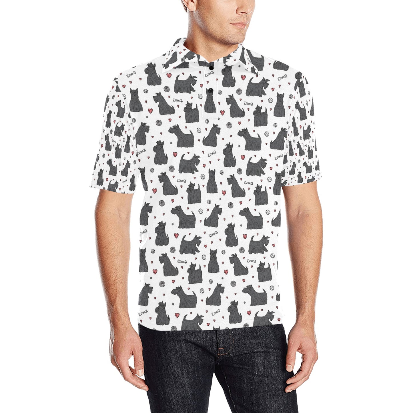 Scottish Terriers Print Design LKS3015 Men Polo Shirt
