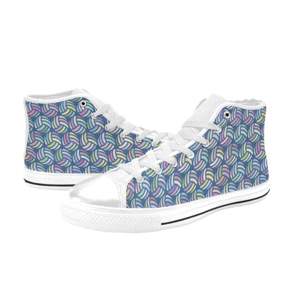 Volleyball Print Design LKS301 Men's High Top Canvas Shoes
