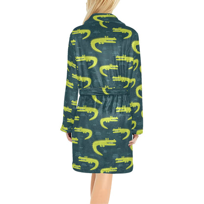 Alligator Pattern Print Design 03 Women's Fleece Robe