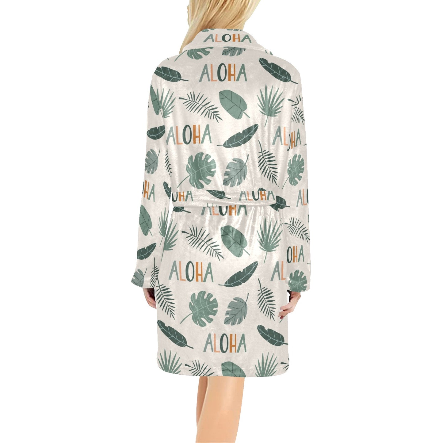 Aloha Hawaii Pattern Print Design 05 Women's Fleece Robe