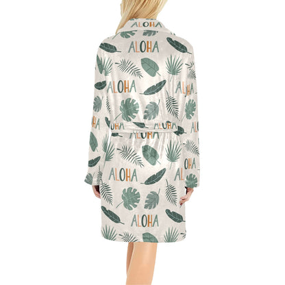 Aloha Hawaii Pattern Print Design 05 Women's Fleece Robe