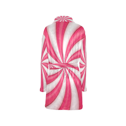Vortex Twist Swirl Candy Print Women's Fleece Robe