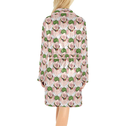 Pig Print Design LKS403 Women's Fleece Robe