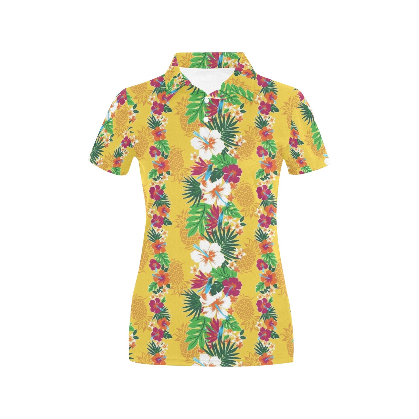 Hawaiian Themed Pattern Print Design H09 Women's Polo Shirt