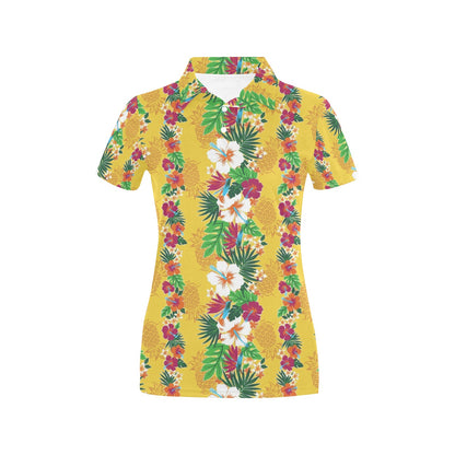 Hawaiian Themed Pattern Print Design H09 Women's Polo Shirt
