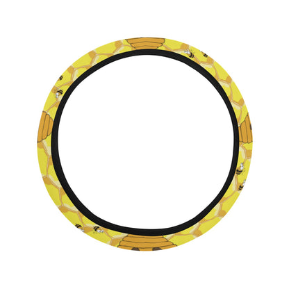 Honey Bee Print Design LKS303 Steering Wheel Cover with Elastic Edge
