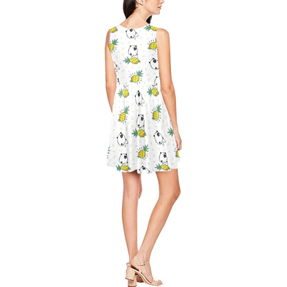 Bull Terriers Pattern Print Design 05 Sleeveless Dress