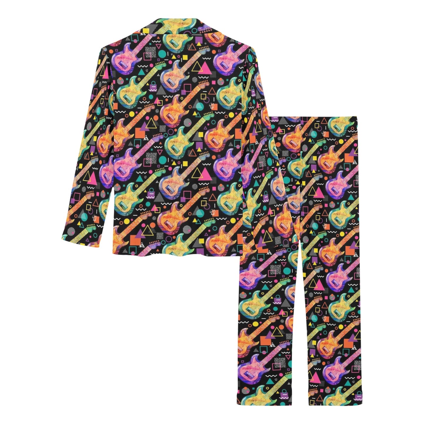 Electric Guitar Print Design LKS403 Women's Long Pajama Set
