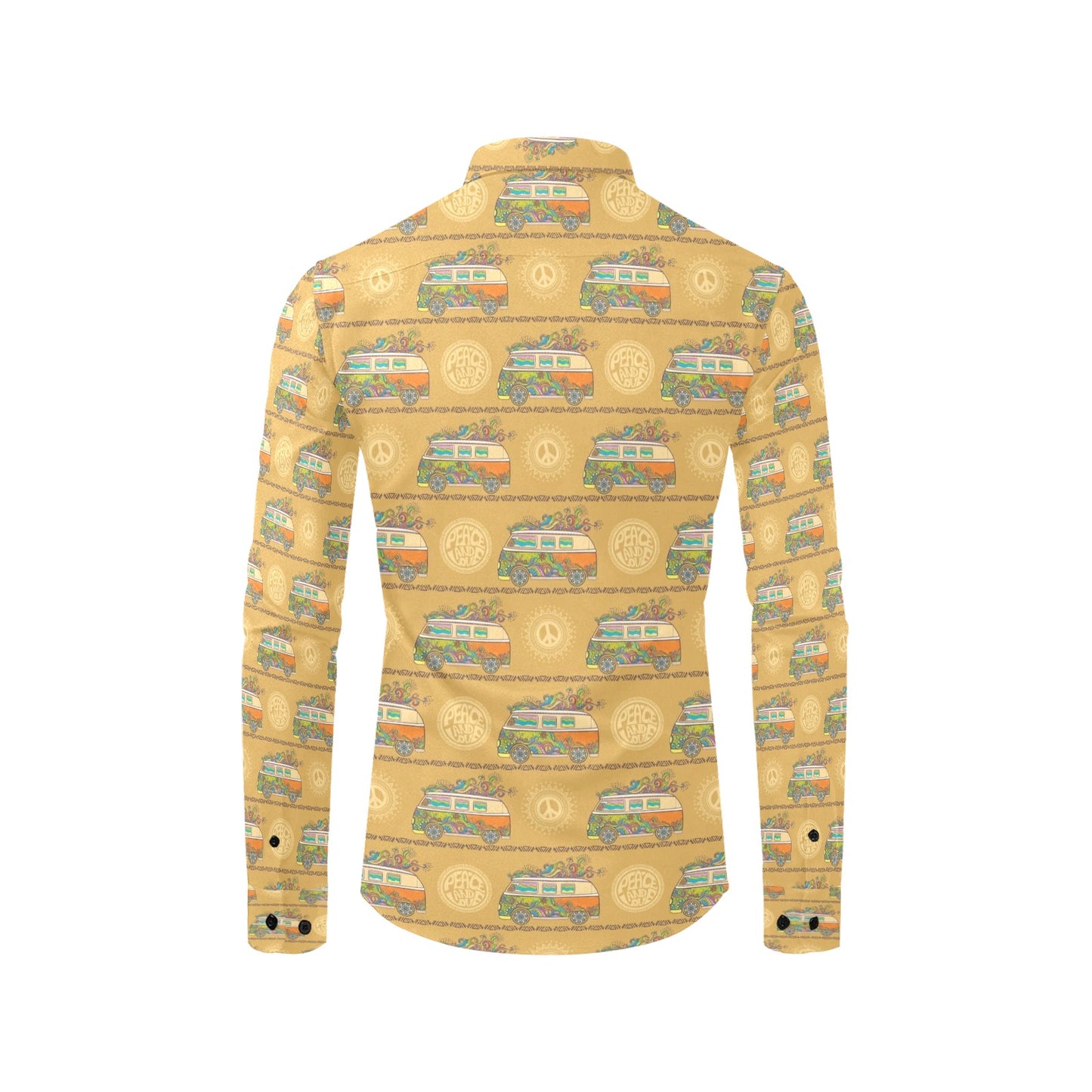 Hippie Van Print Design LKS304 Men's Long Sleeve Dress Shirt
